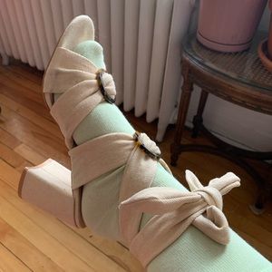 Strappy Tan Tortoiseshell Heeled Sandals 9 ASOS